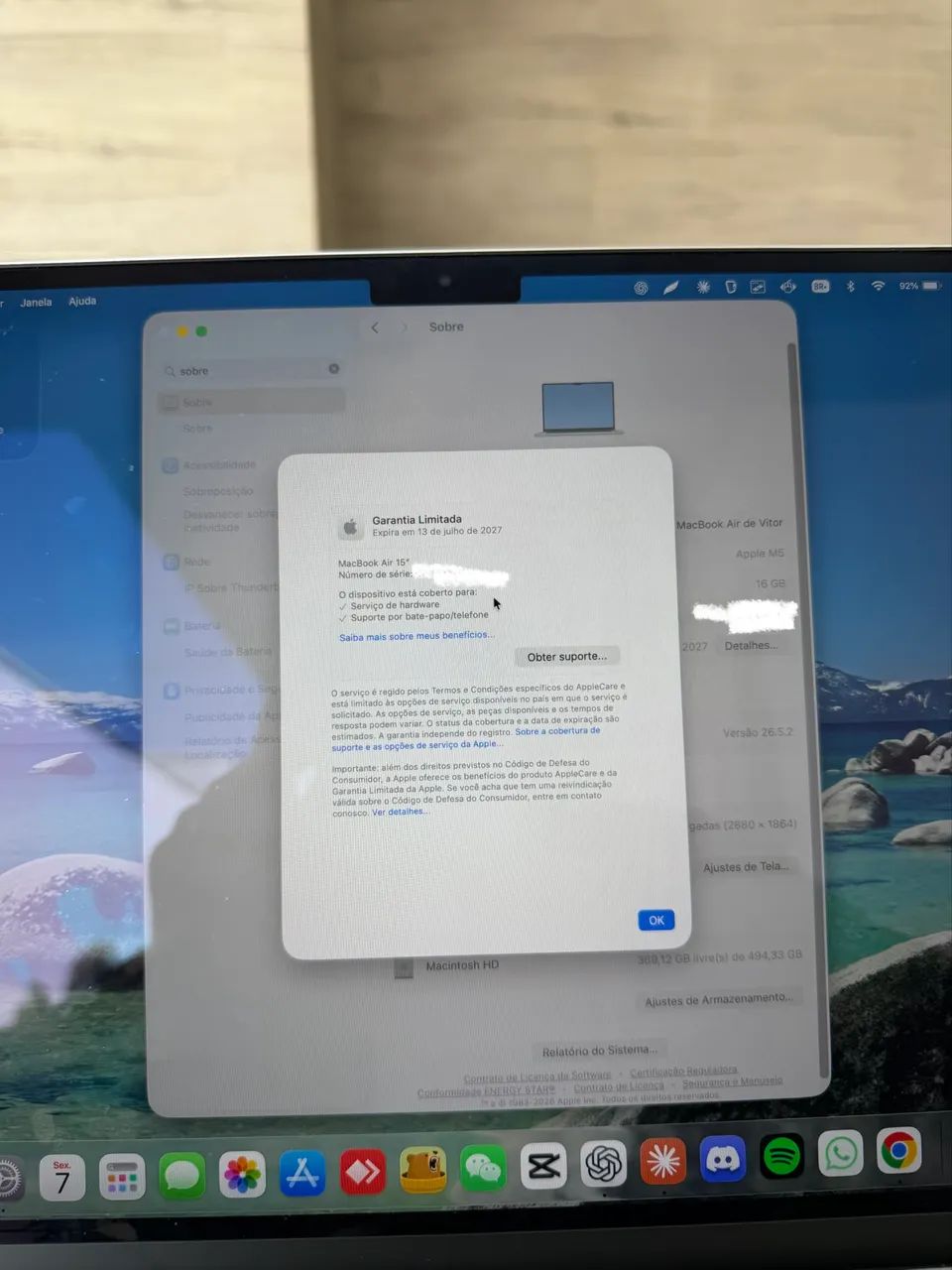 Notebook Apple MacBook Air 2026 M5 / Memória 16GB / SSD 512GB / 15.3" Polegadas - Foto 5