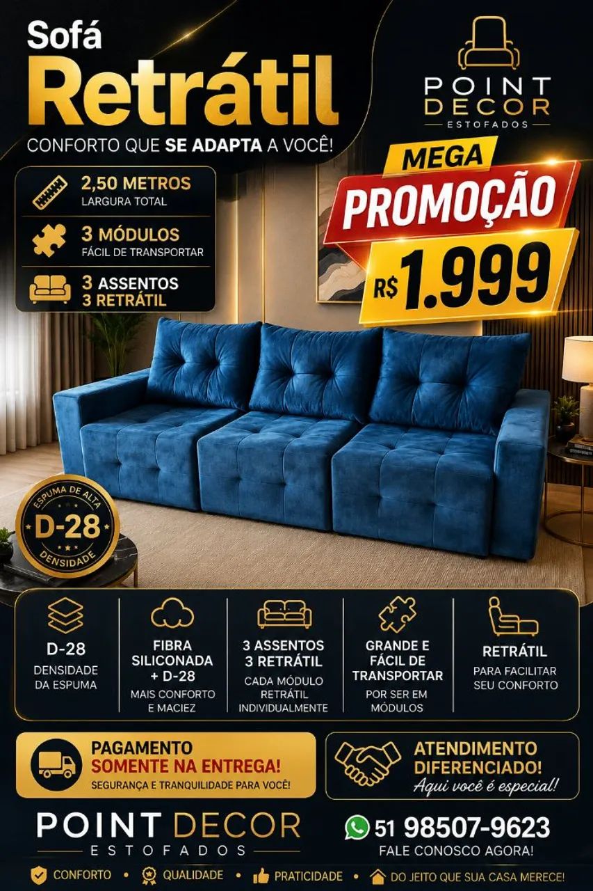 Sofá Retrátil 