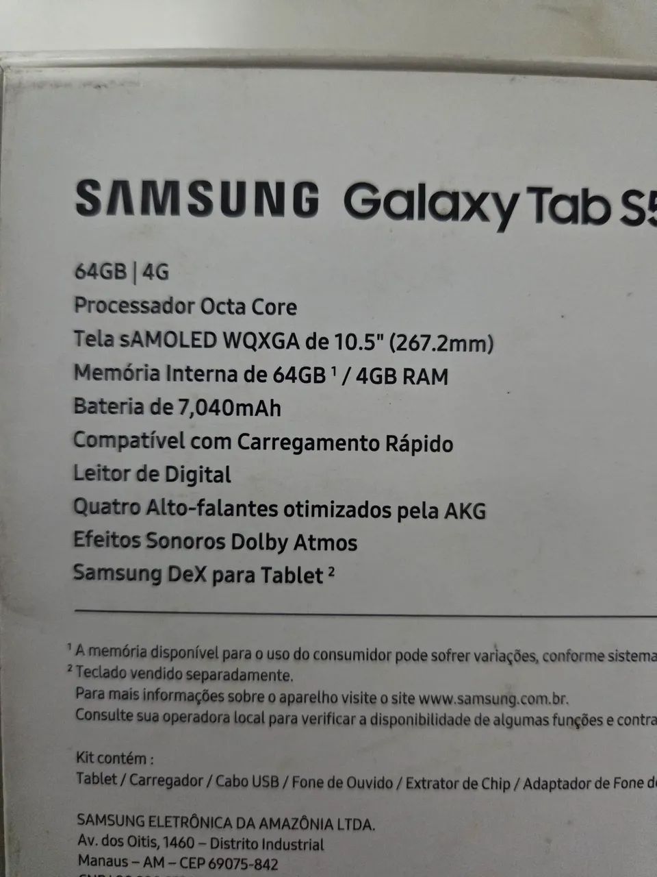 Tablet Samsung S5E. 4gb Ram, 64gb de memória interna. 10,5 polegadas - Foto 4