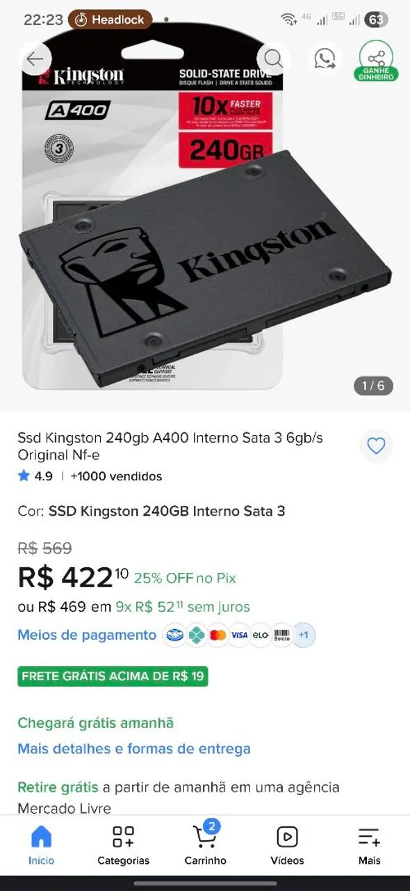 SSD Sata - Novo na Caixa! - Foto 3