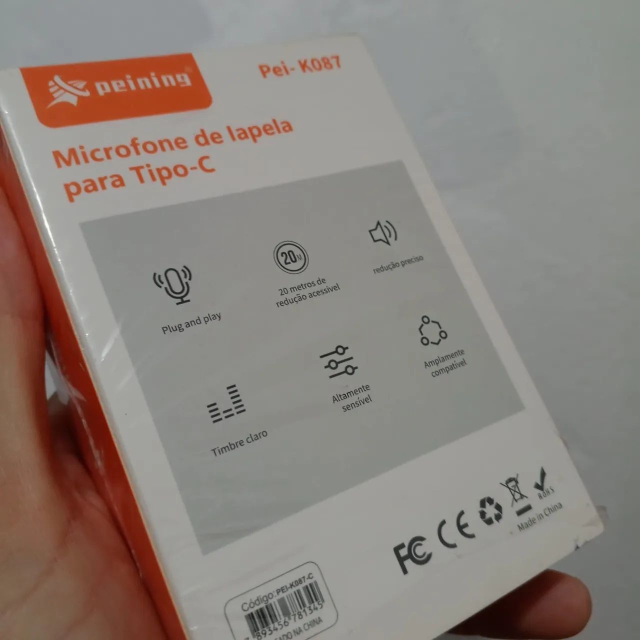Microfone lapela para celular Android ou IOS iPhone microfone profissional para gravar  - Foto 3