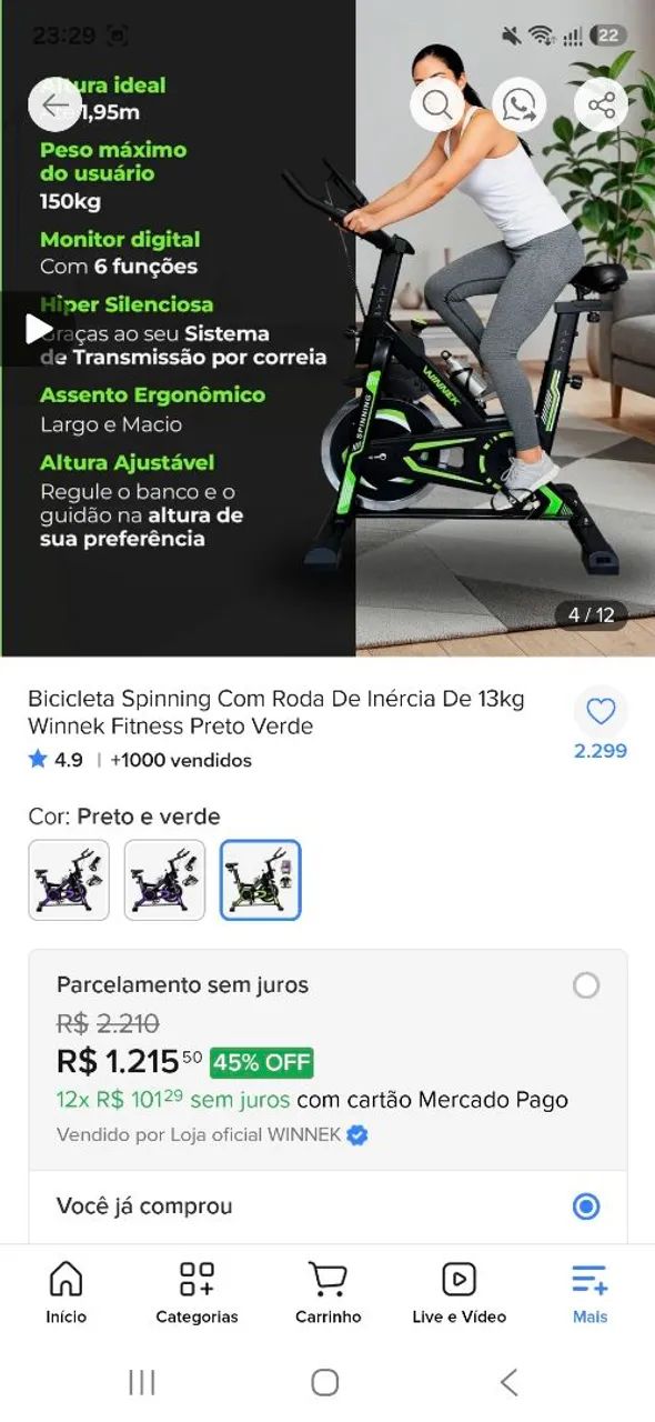 Bicicleta ergometrica 