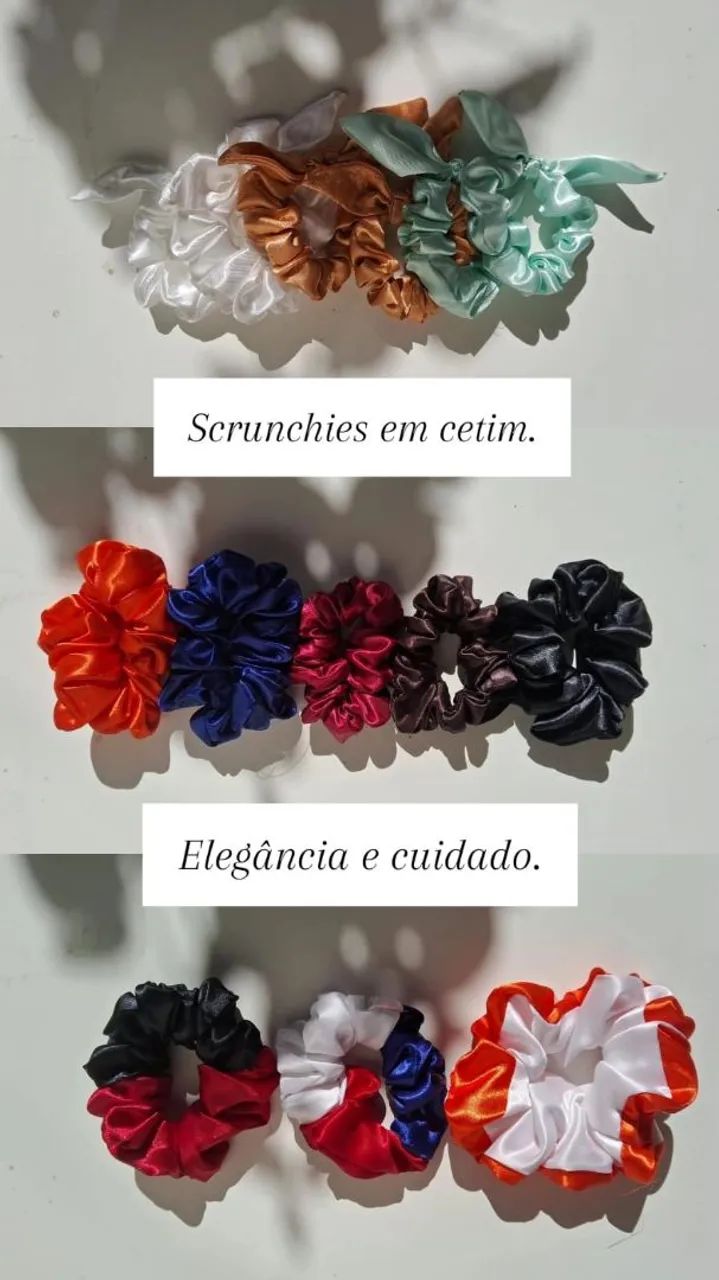 Scrunchies e toucas de cetim - Foto 4