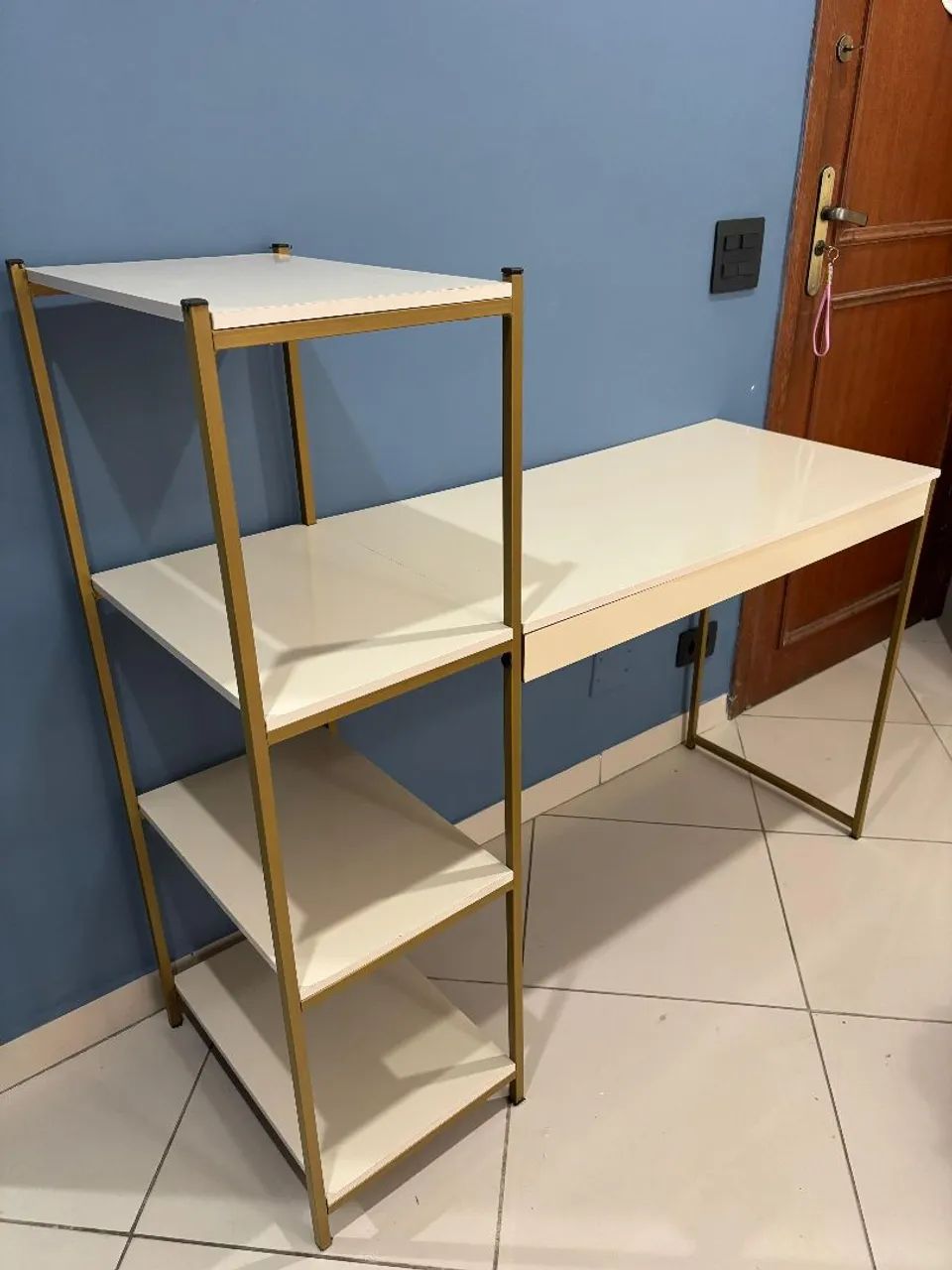 Escrivaninha industrial - mesa escritório com prateleira - Foto 2