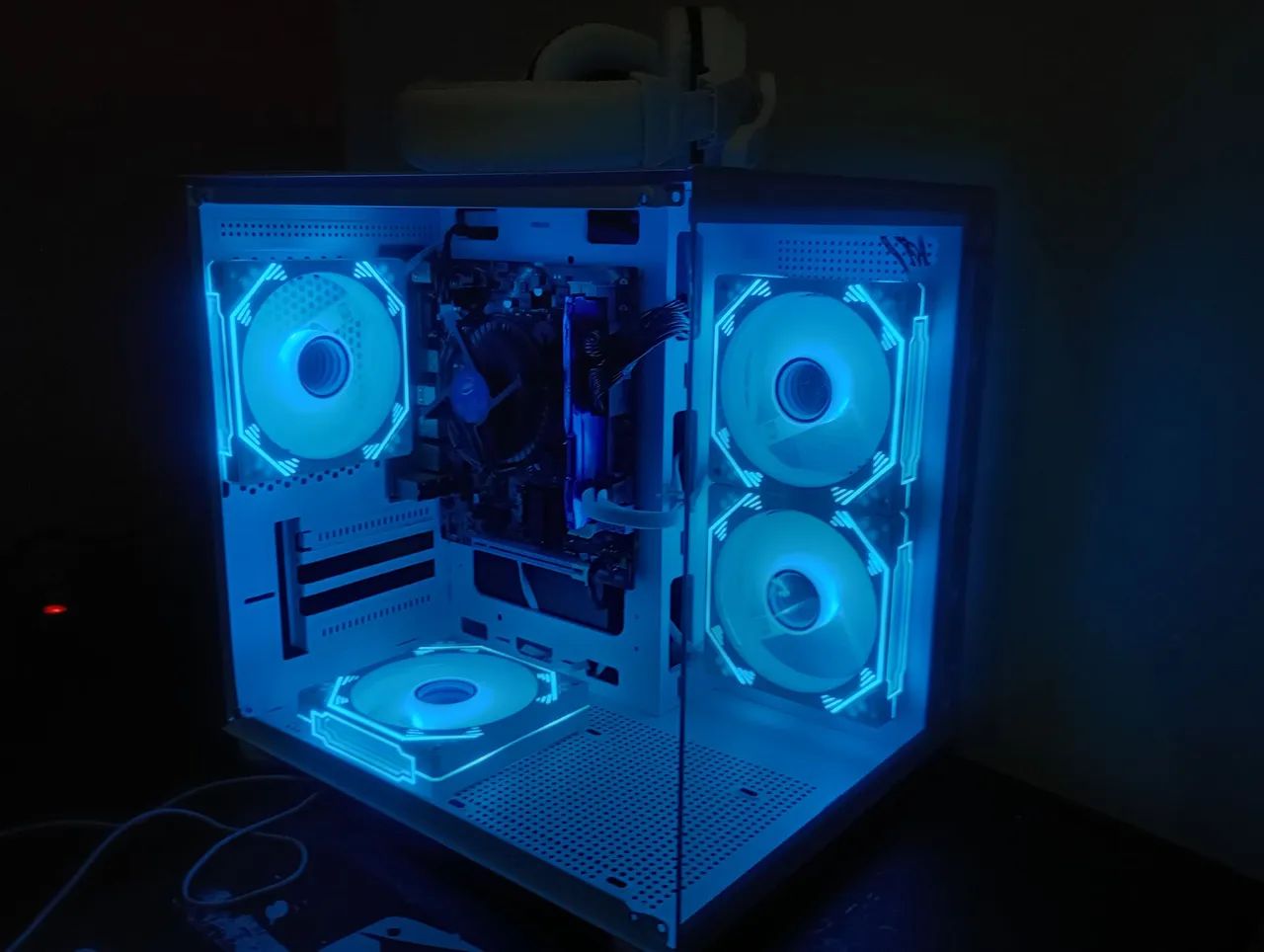 Gabinete Hayom GB 1797 Branco + 4 Fans - Foto 2