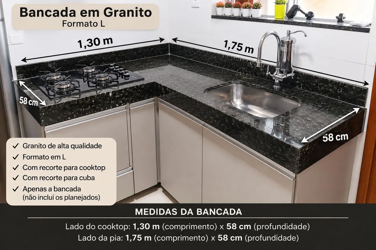 Conjunto pia e balcão 