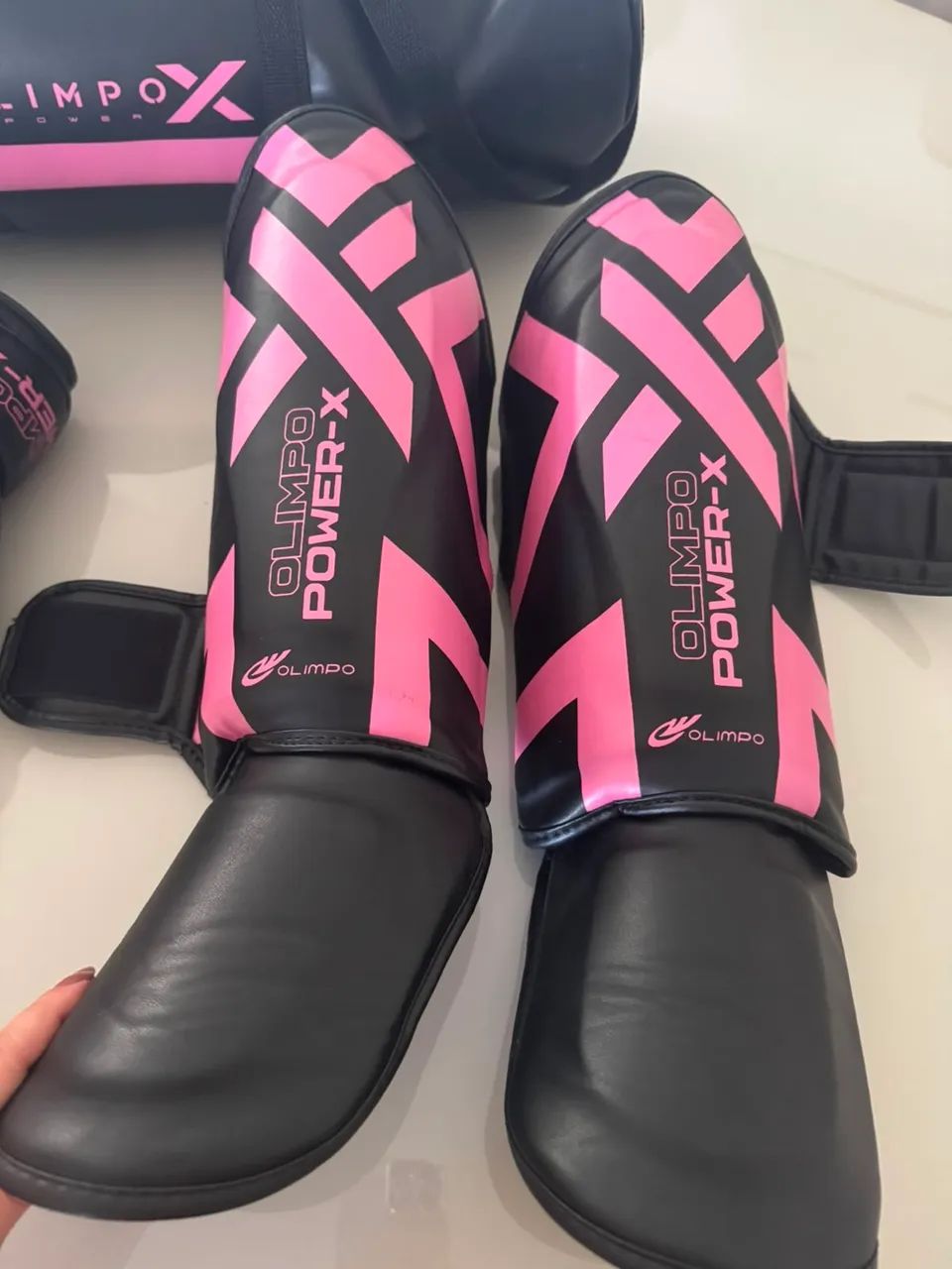 Kit Luva De Boxe Feminina Olimp Power Preto E Rosa - Foto 3