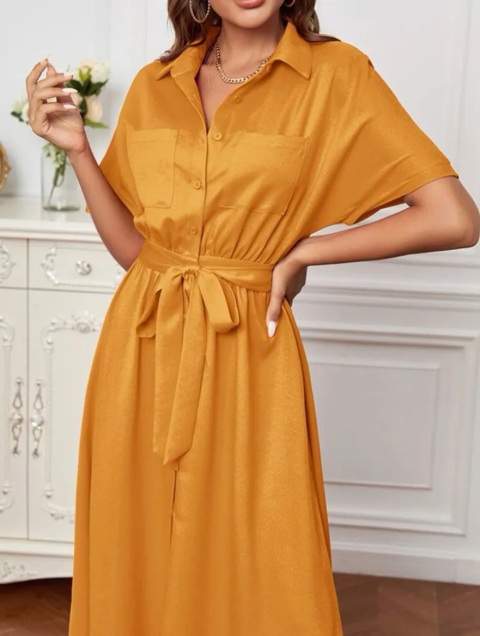 vestido longo maxxi amarelo mostarda bolso
