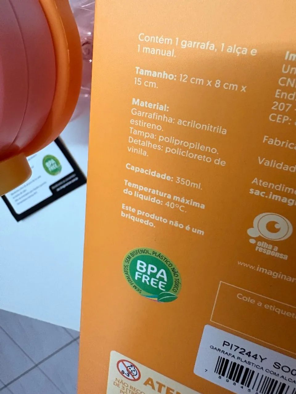 Garrafa com Alça Melinha 350ml Imaginarium - Nova e Sem BPA - Foto 4