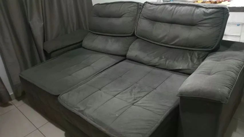 Sofá Retrátil e Reclinável 2,30 m Suede Veludo