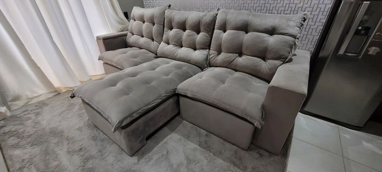Sofa retrátil 3 lugares grande - Foto 2