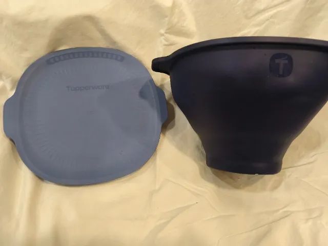 Pipoqueira de Silicone Tupperware Wow Pop Azul (Usada) - Pipoca Saudável no Micro-ondas! - Foto 5