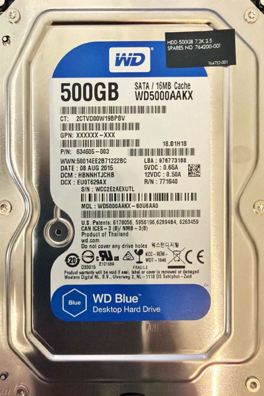 HD WD WesterDigital 500gb (com alerta crystaldisk)
