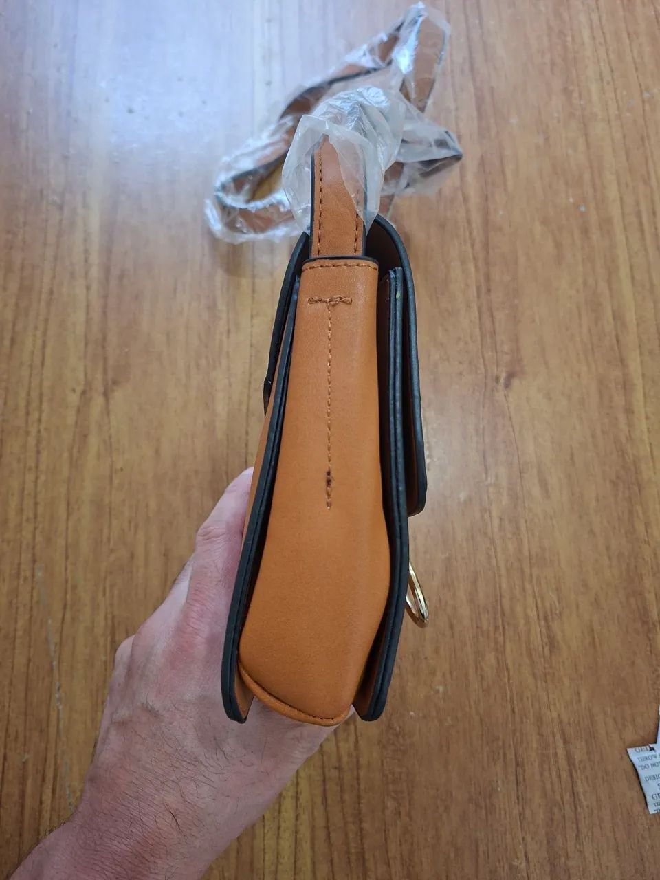 Bolsa Com Alça - Argola Suede Caramelo - Foto 4