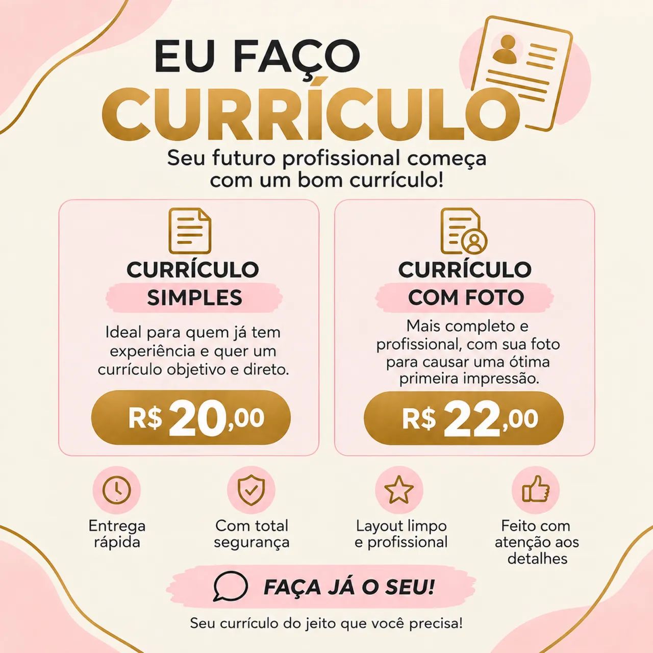 Faço Curriculo Personalizado