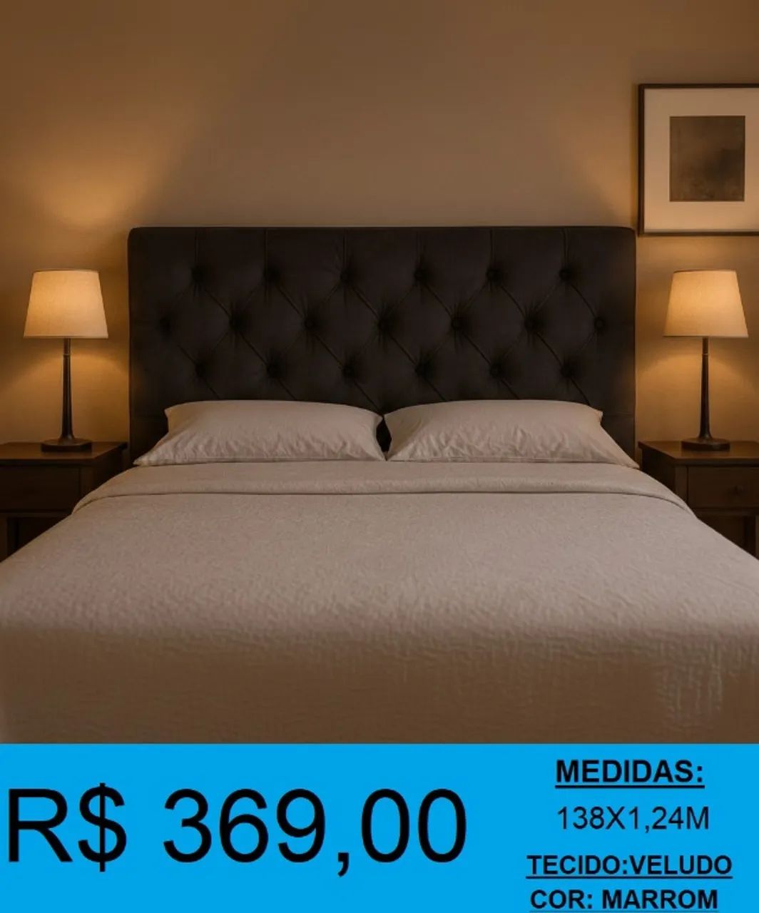 Cabeceira - casal - estofada -compre hoje e receba em até 72 horas 
