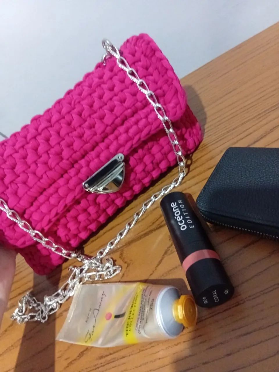 Clutch de Crochê Fúcsia  - Foto 4