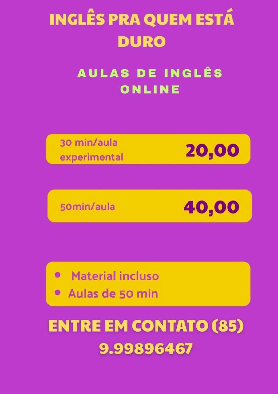 Aulas de Inglês online