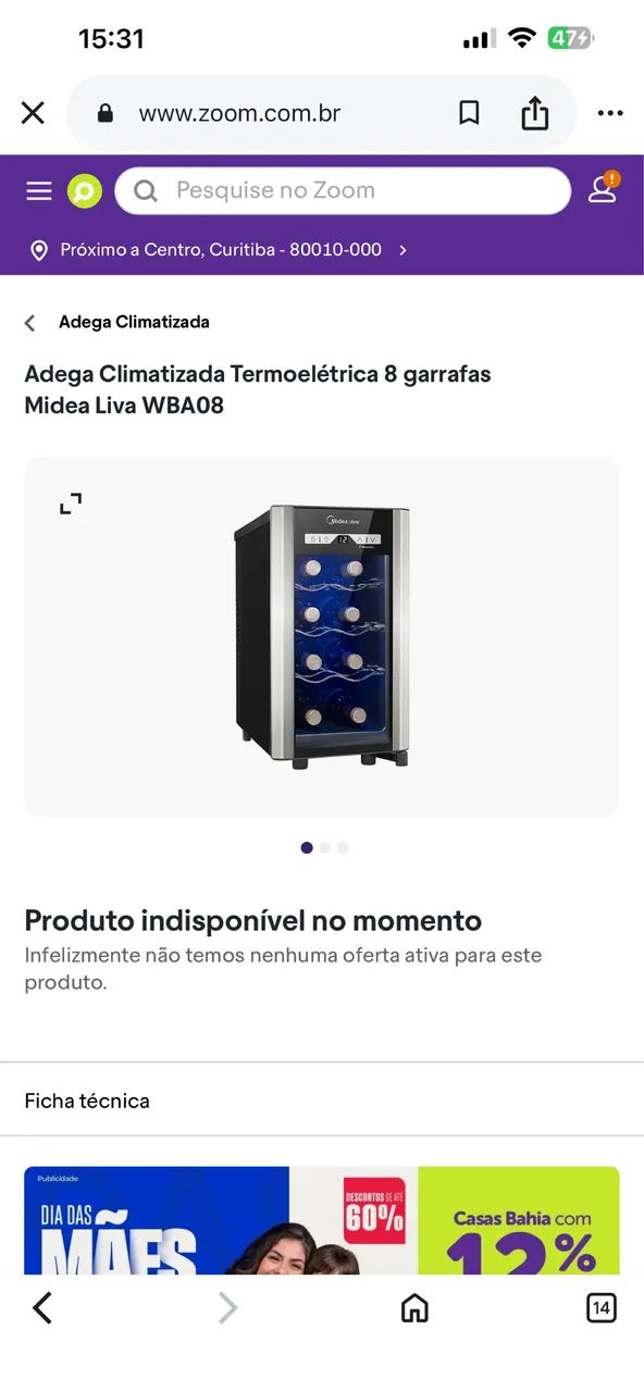 Adega midea liga 