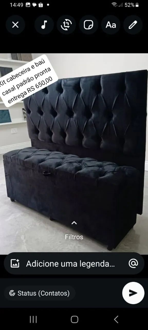 Kit cabeceira e  baú casal padrão  pronta entrega 