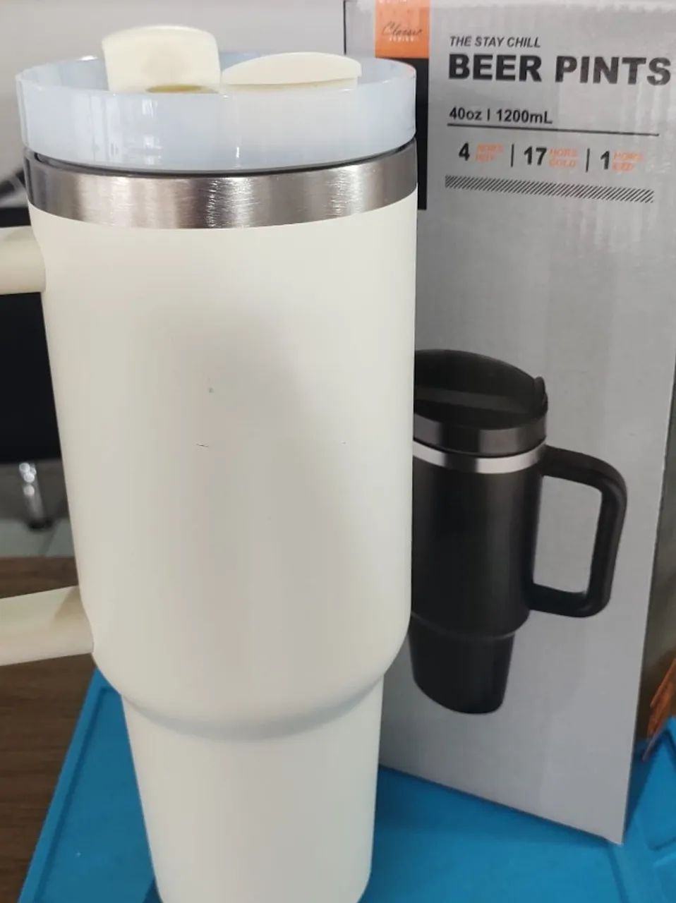 Copo Termico 1200 ML Branco - Foto 2