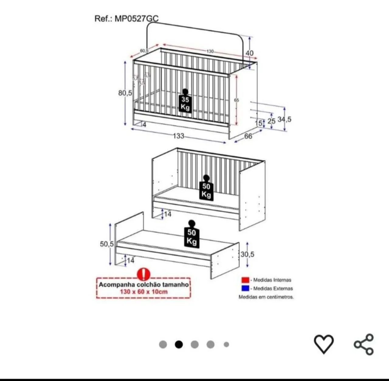 Berço que vira cama com colchão  - Foto 4