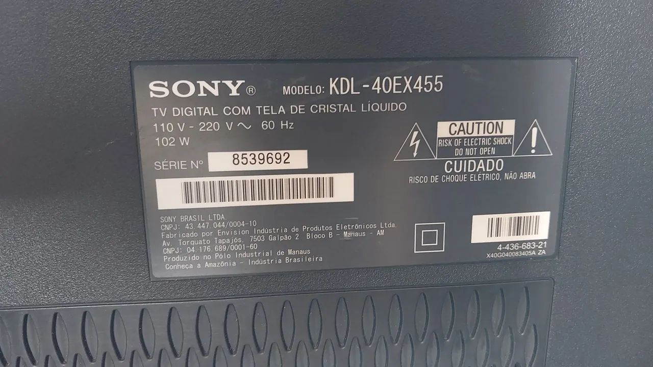 Tv Digital Sony modelo KDL-40EX455 - Foto 4