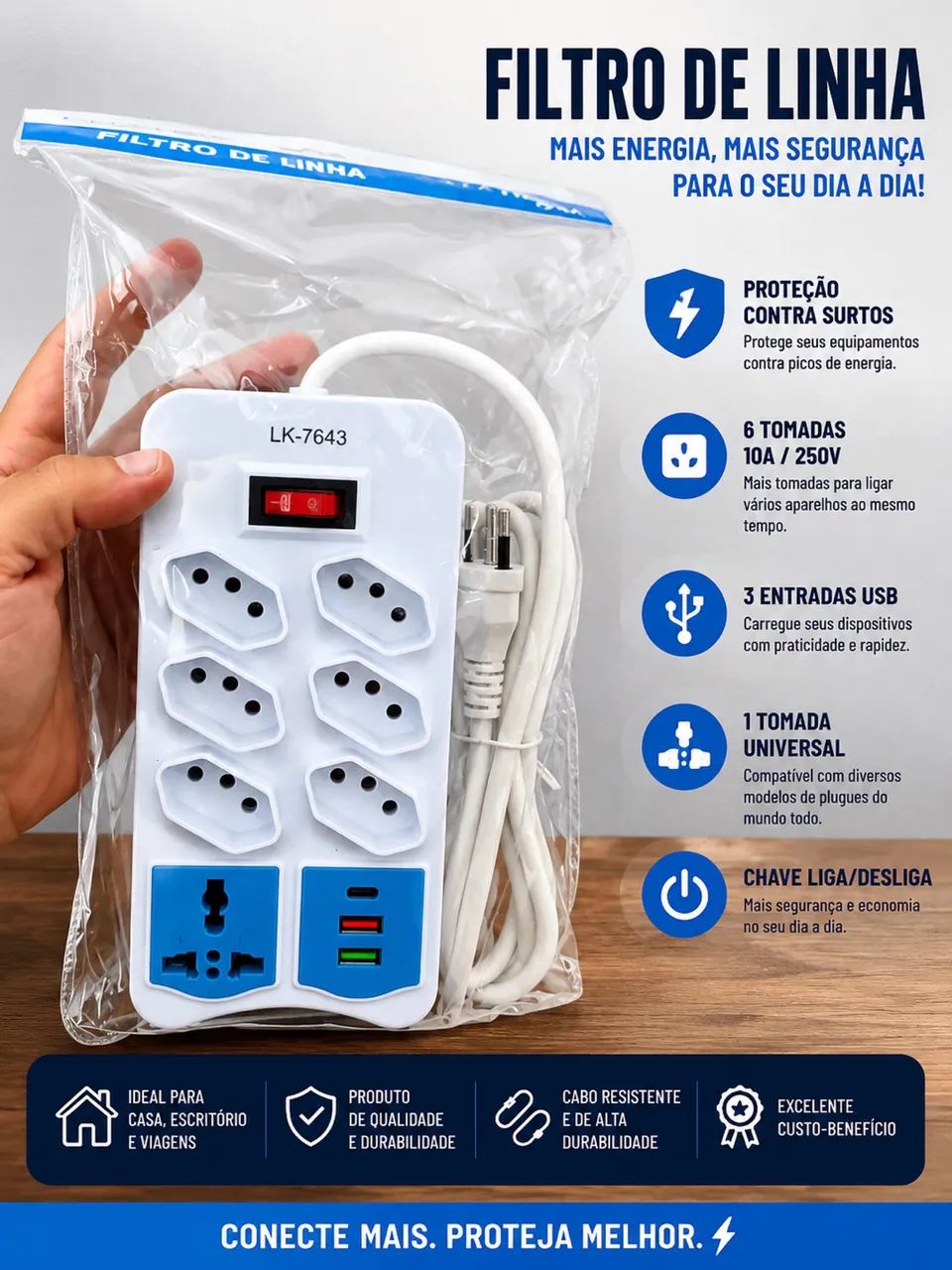 Extensão elétrica  produto Novo 