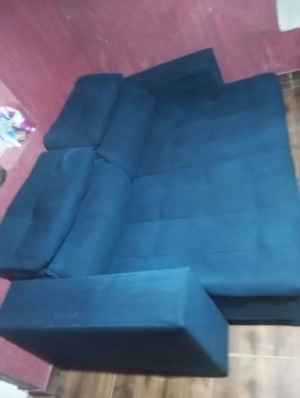 Sofá retrátil azul  - Foto 2