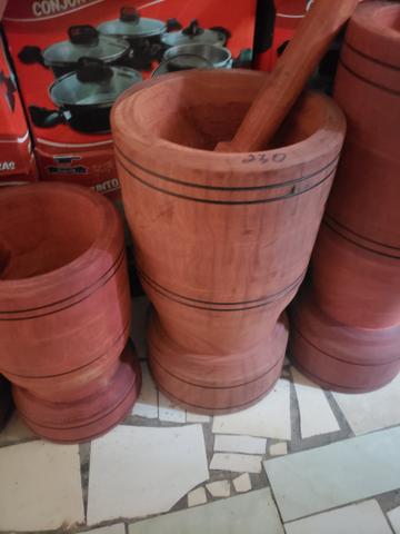 Pilão grande de madeira - Foto 2
