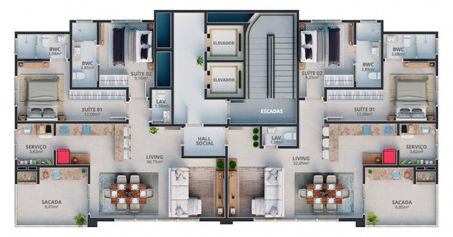 Oportunidade no coração de meia praia, 2 suítes e 2 vagas, com lazer completo!!! - Foto 16