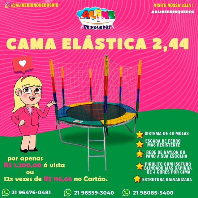 Cama elástica 1.83 tela preta  - Foto 4