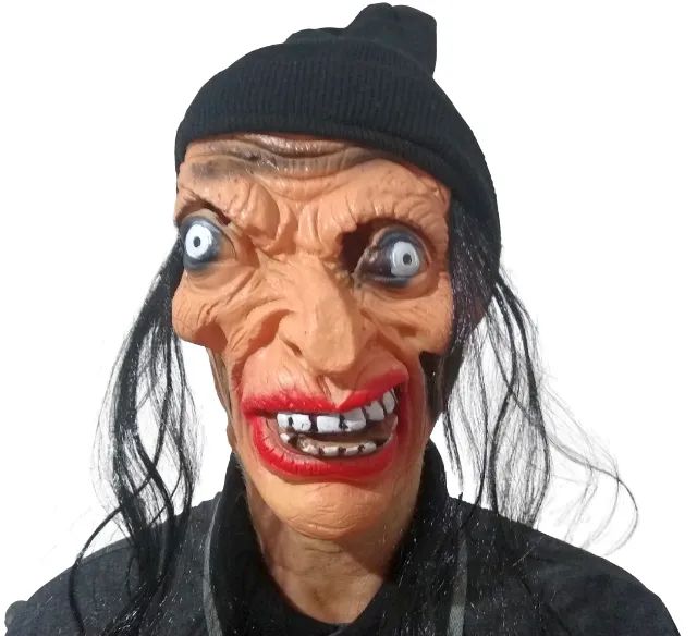 Máscara de Vinil p/ Carnaval, Halloween - Velha, Bruxa com gorro - Nova, sem qualquer uso! - Foto 2