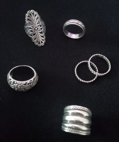 Anel de prata Conjunto 5 anéis 
