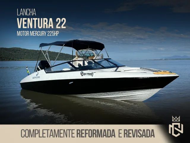 Lancha Barco Ventura 22 Impecável Mercury 225hp 100% Reformada