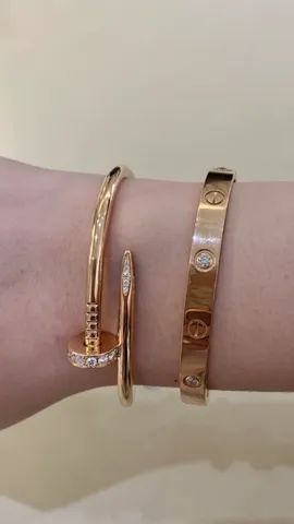 Bracelete prego aço inoxidável rose - Foto 2