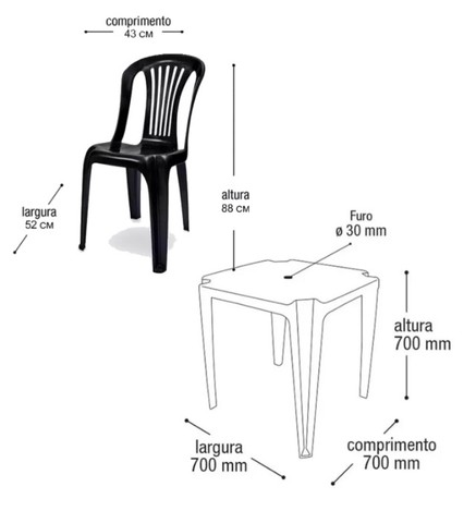 Mesa de Plastico com 4 cadeiras sem Braço - Mega Oferta - Novo - Foto 2