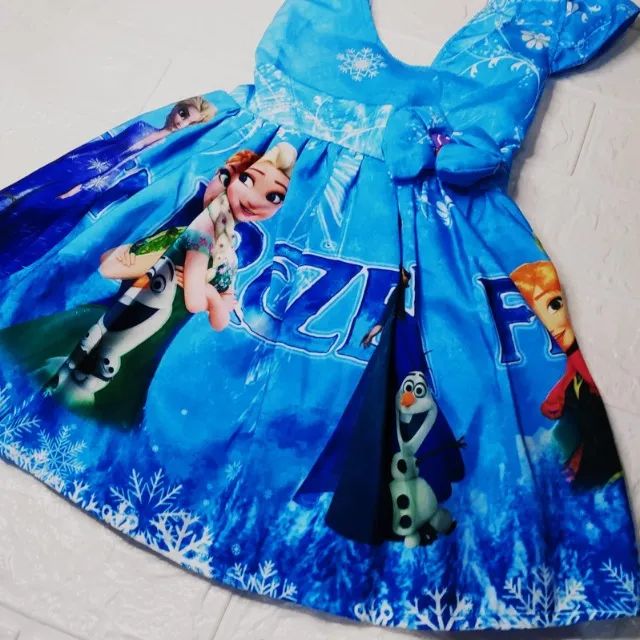 Vestido Rodado Personagem Frozen Infantil Veste 1 E 2 Anos - Foto 2