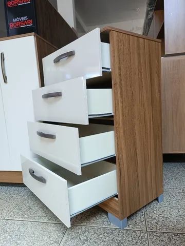 Cômoda 4 Gavetas Castanho Nova - Foto 3