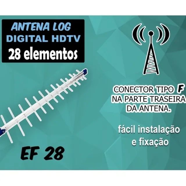Antena Externa Tv Digital Log 28 - novo - Foto 2