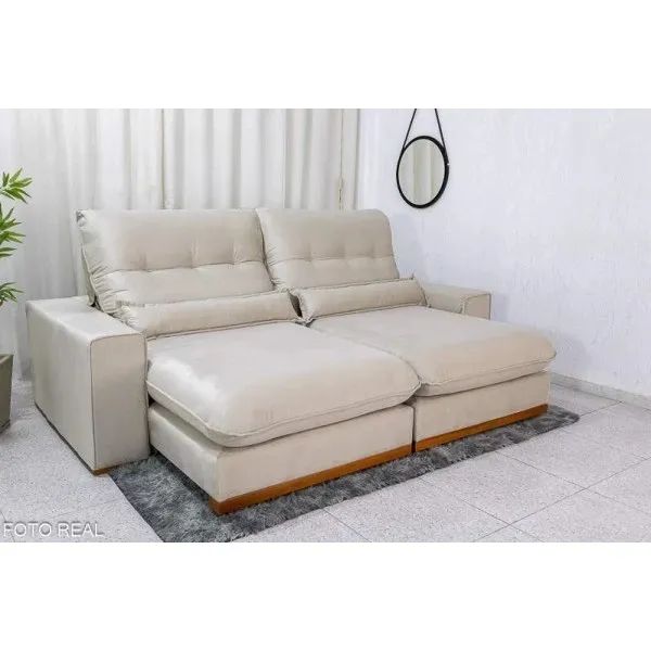 Sofá Retrátil Reclinável Escócia 2,50m D33 e Molas Ensacadas rf54 - Foto 4