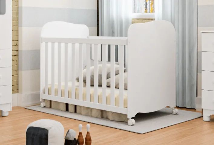 Comoda Smim + Berço Americano Uli, 100% MDF - Peroba - Foto 5