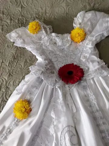 Vestido Infantil Princesa ou Noiva Festa Junina - Foto 2