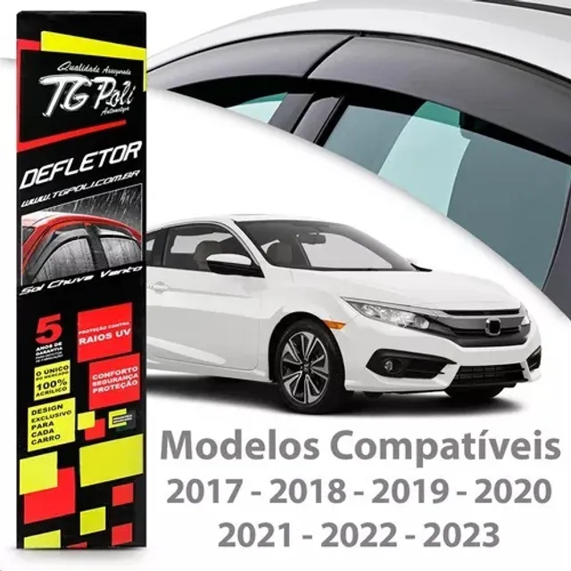 Calha De Chuva Honda Civic 2017 2018 2019 2020 2021 Tg Poli