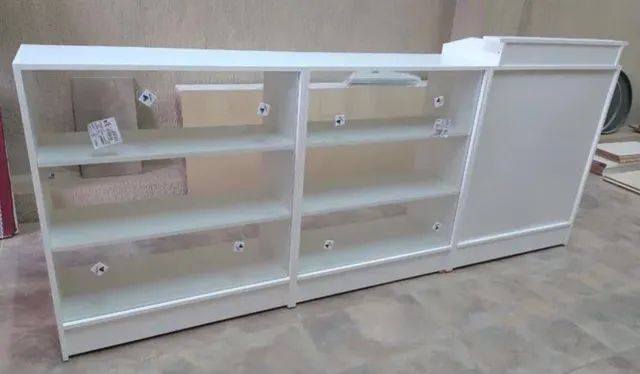 BALCÃO CAIXA + BALCÃO VITRINE - NOVO 100% MDF 