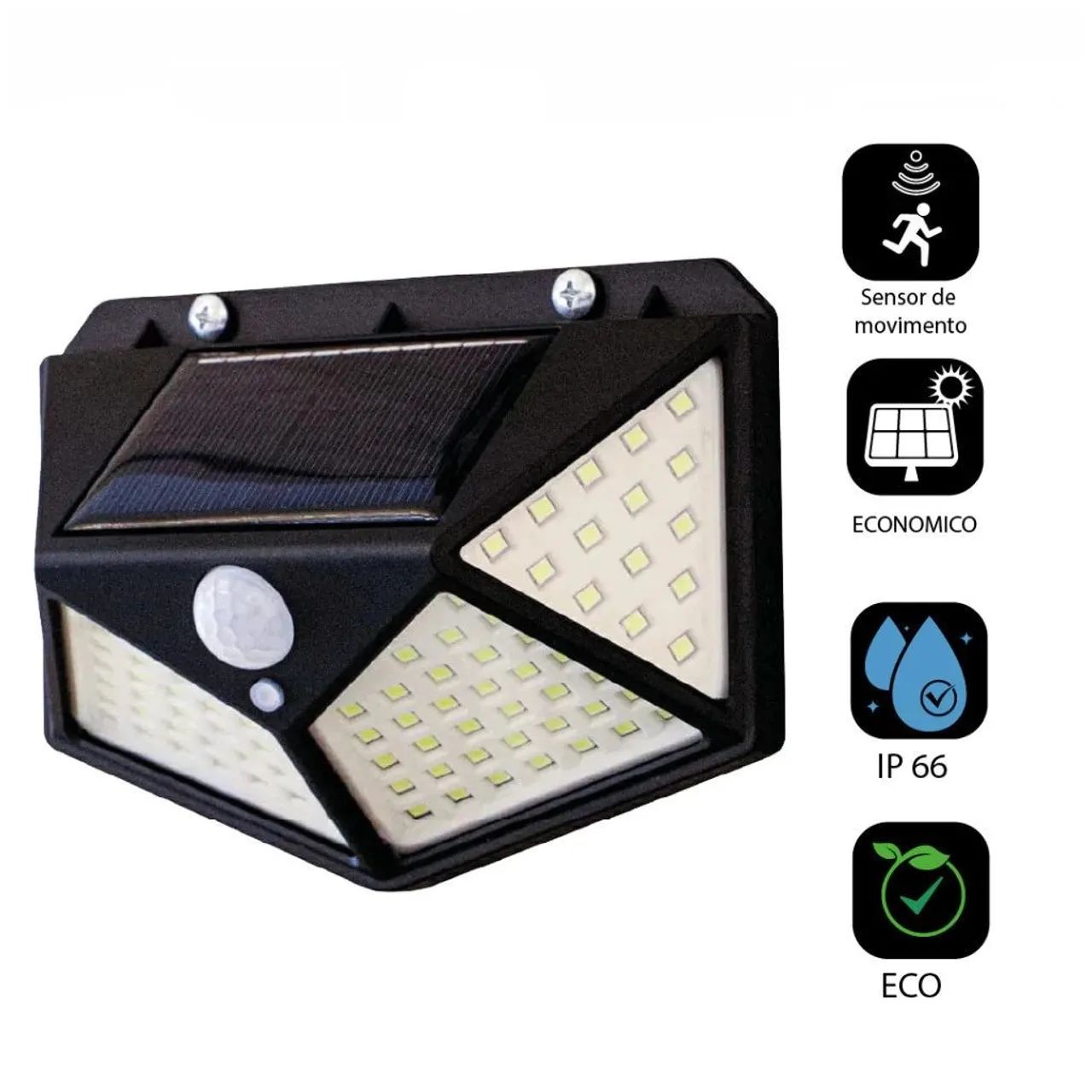 Luminária Solar 100 LEDs com sensor de Presença  - Foto 6