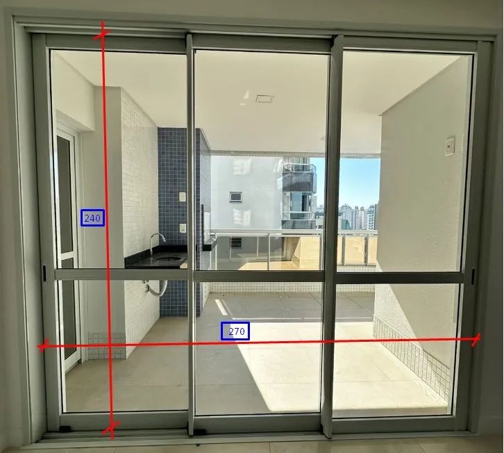 Porta Janela de Alumínio Com Vidro Linha Gold (2,70m x 2,40m) - Oportunidade Única! - Foto 3