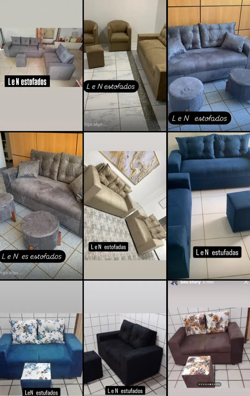 Conjunto de sofá pula parede 600