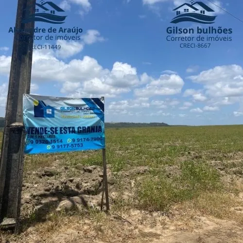 Granja com 3 hectares totalmente plana no Conde-Pb.