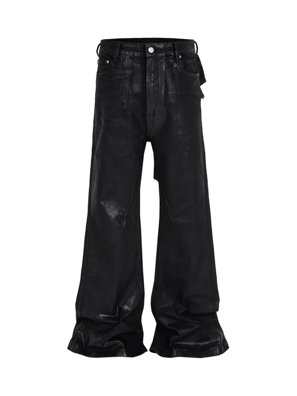 Calça Black Wax Coated Flare Jeans ?Supermade?
